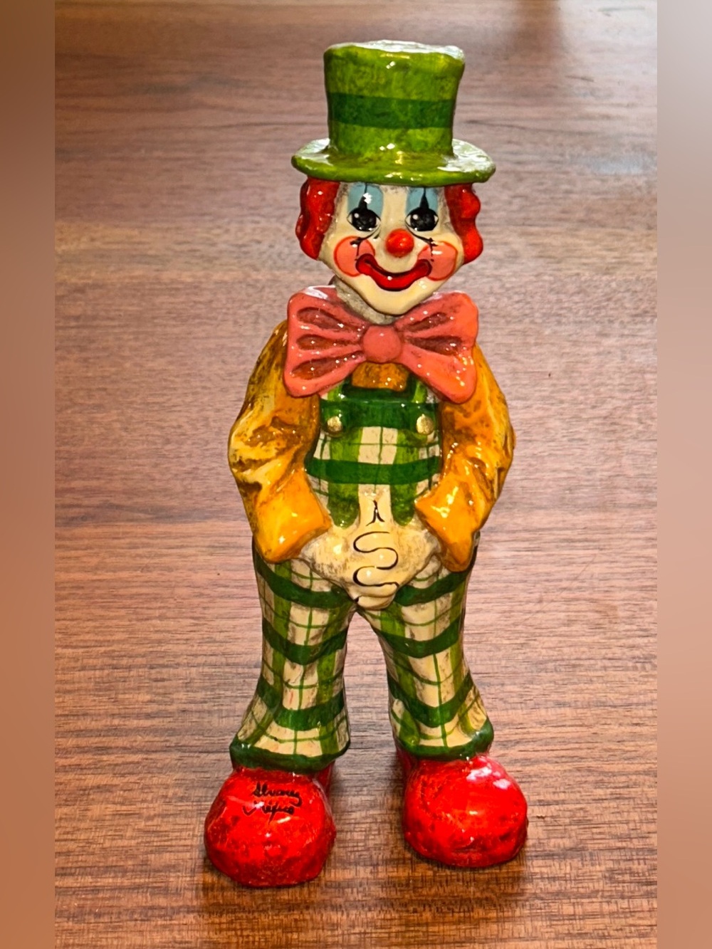 Vintage Alvarez Mexico folk art figurine 9.75" papier-mâché clown A-19 Excellent